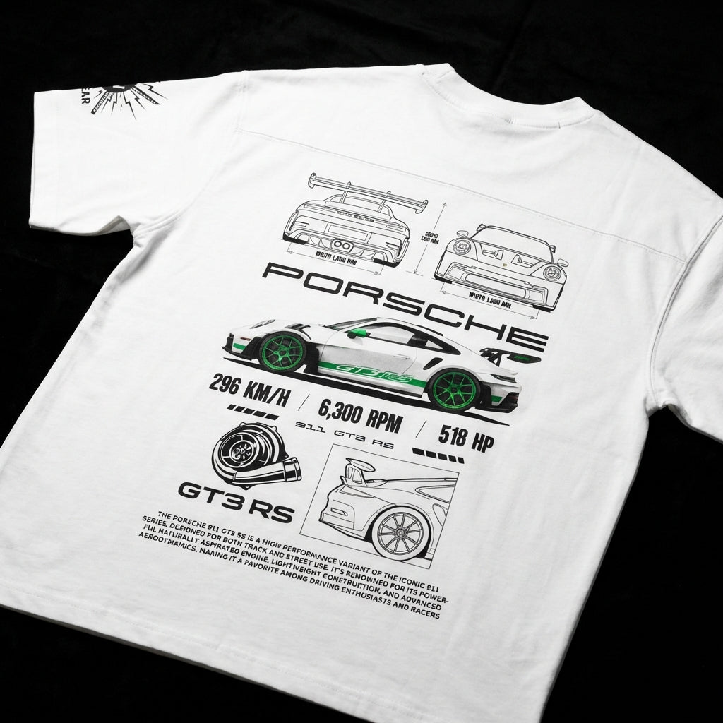 Porsche GT3RS Premium Oversized Printed T-Shirt