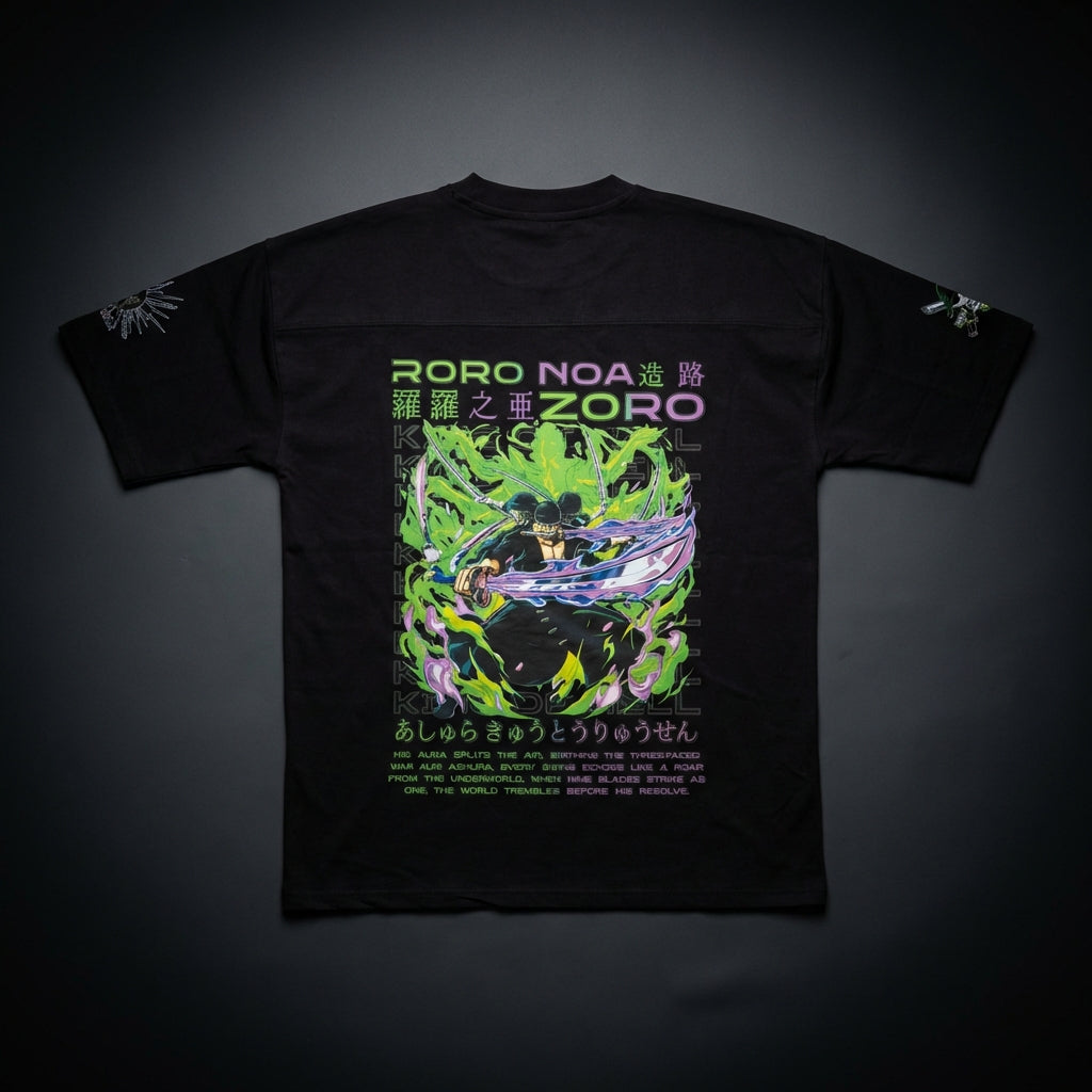 One Piece Zoro Premium Oversized Printed T-Shirt