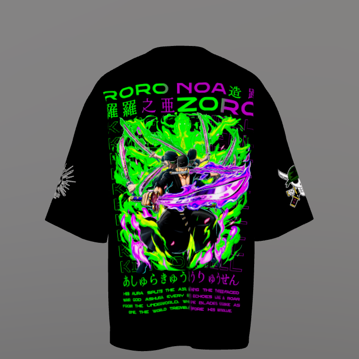 One Piece Zoro Premium Oversized Printed T-Shirt