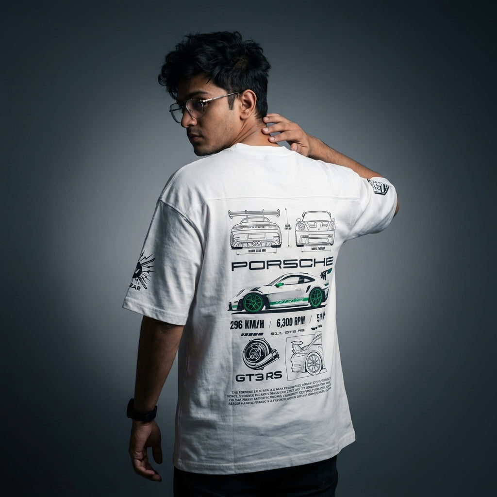 Porsche GT3RS Premium Oversized Printed T-Shirt