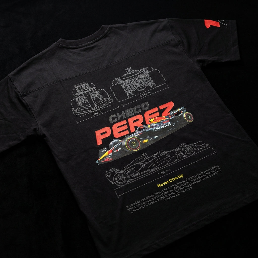 F1 Checo Perez Premium Oversized Printed T-Shirt